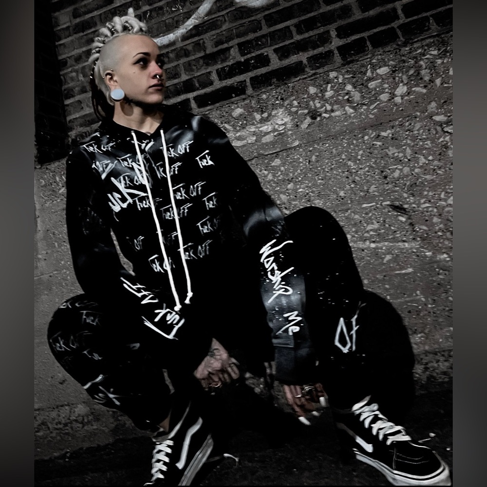 Worship Me Hand Painted Crop Hoodie (Full Length Available Too)
